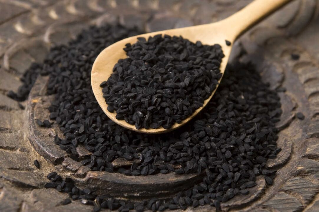 To destroy the parasites, it is necessary to eat a spoonful of black cumin seeds on an empty stomach. 